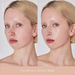 Before and After - Model wearing EnviroVeil shade EV20